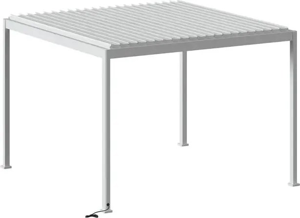 Електрическа пергола Hesperide Evora, Бял алуминий, 3.6x3.6 m