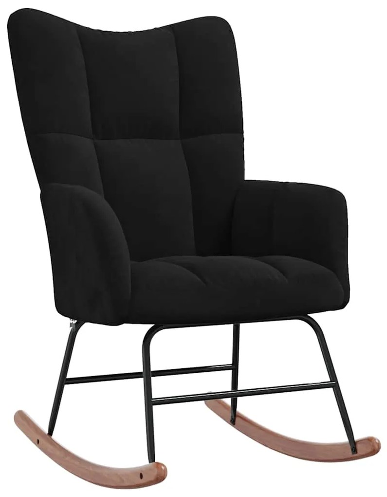 328145 vidaXL Люлеещ стол, черен, кадифе