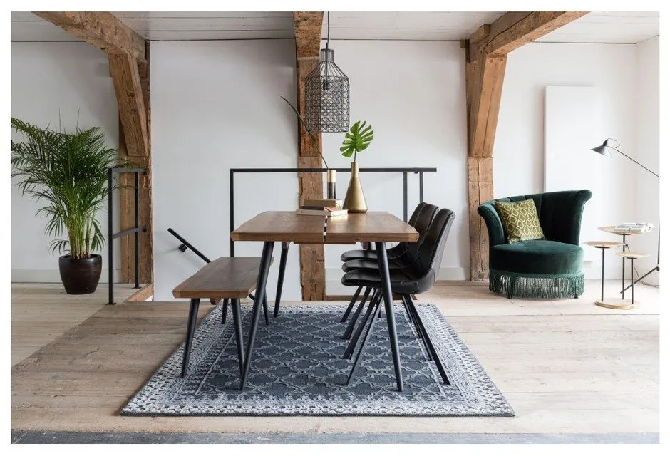 Пейка с черни стоманени крака , дължина 180 cm Alagon - Dutchbone