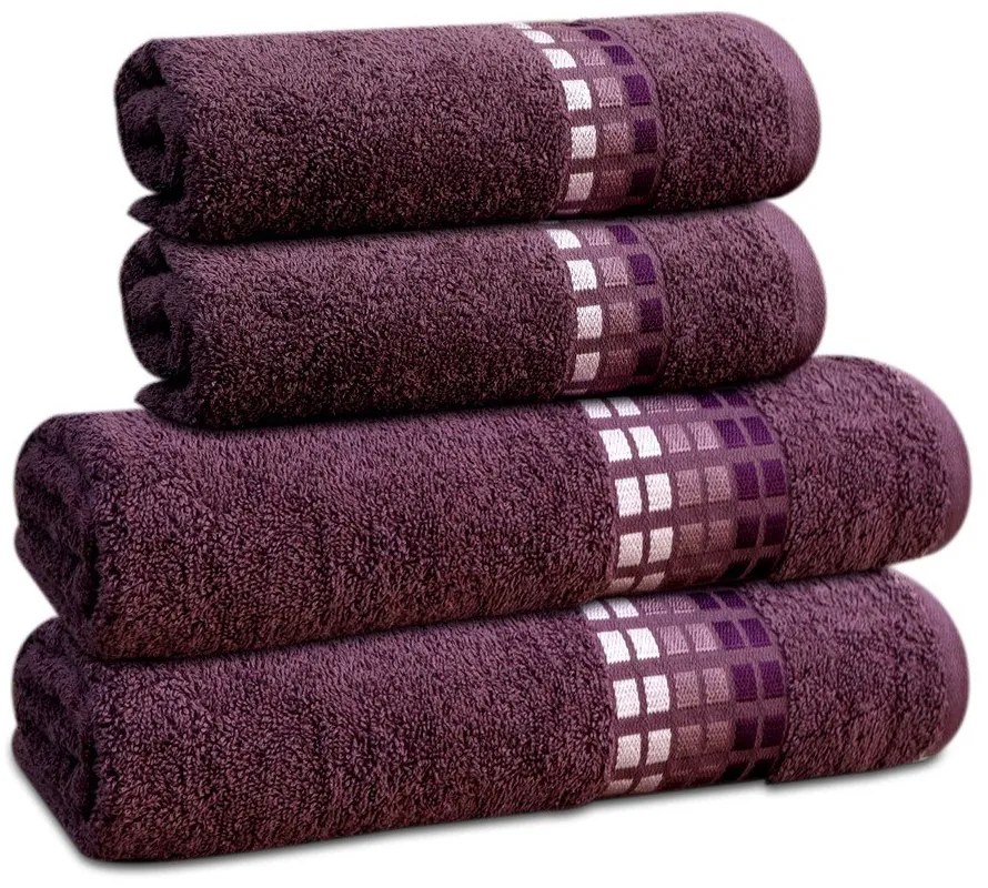 Тъмнолилава памучна кърпа 50x100 cm Darwin - My House