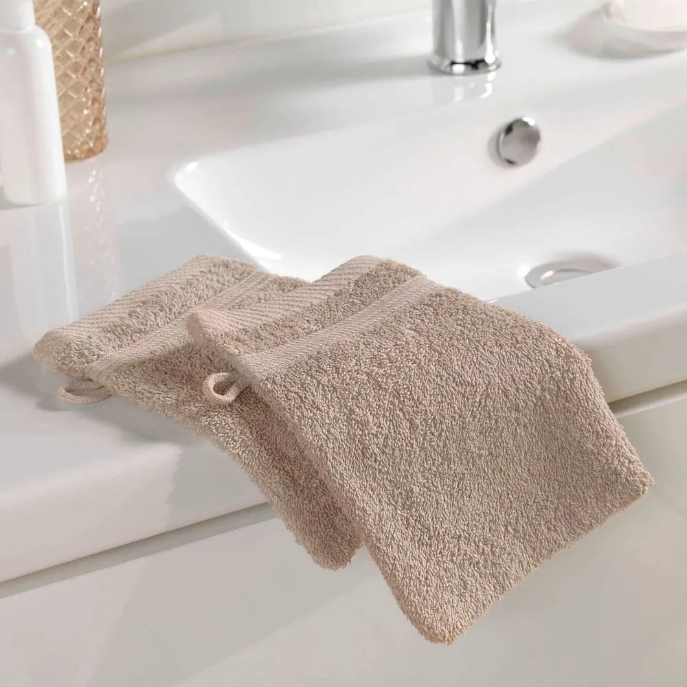 Светлокафява памучна кърпа за миене 15x21 cm Tendresse – douceur d'intérieur