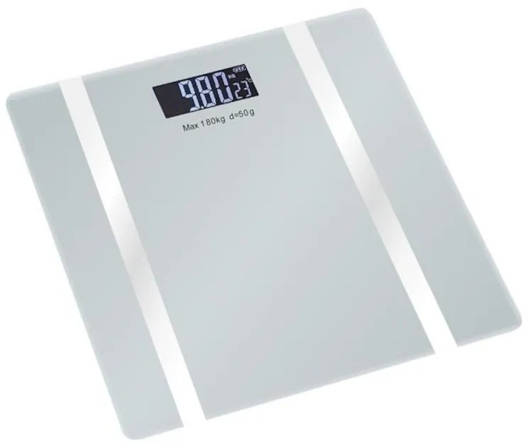 Дигитален кантар-анализатор Rosberg R51650I, до 180 кг, Bluetooth, LCD дисплей, 17 функции, Висцеларни мазнини, Мускули, Бял