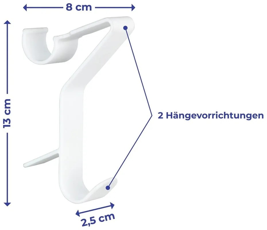 Бели висящи пластмасови куки в комплект от 3 броя – Maximex