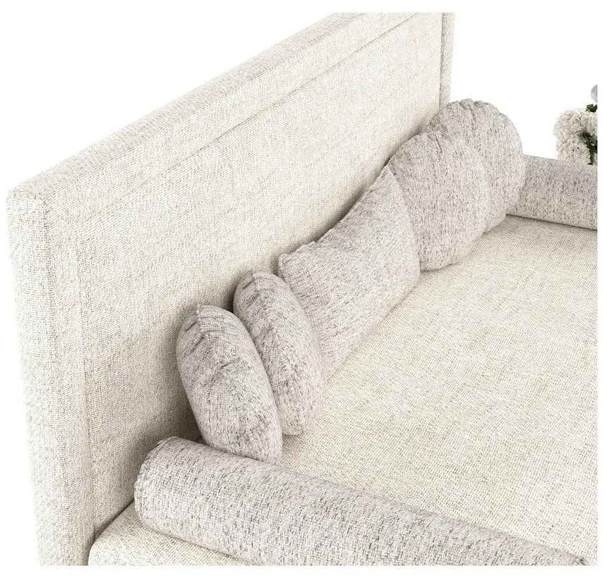 Кремаво тапицирано единично легло 90x200 cm Scala – Maison de Rêve