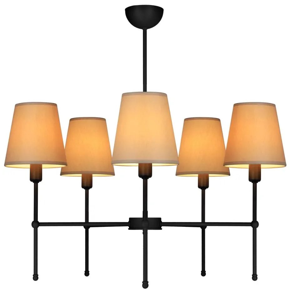 Полилей на тръба MADELA 5xE14/40W/230V бежов/черен