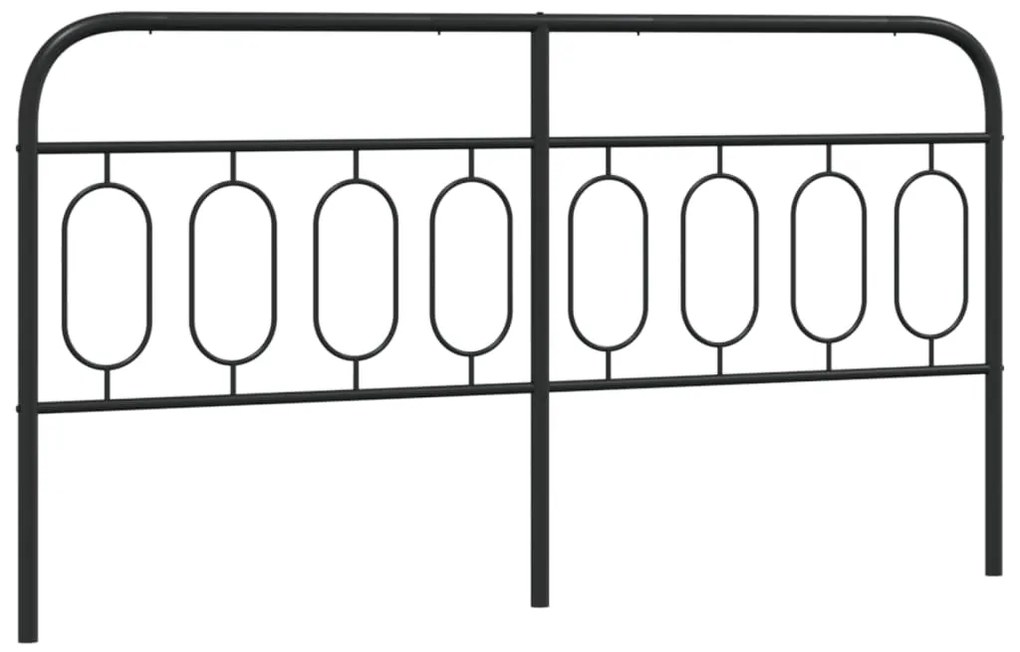 377154 vidaXL Метална табла за глава, черна, 193 см