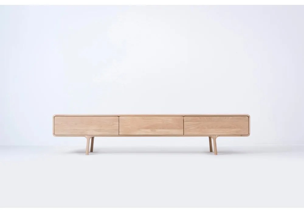 ТВ скрин от масивен дъб с 3 чекмеджета Fawn - Gazzda