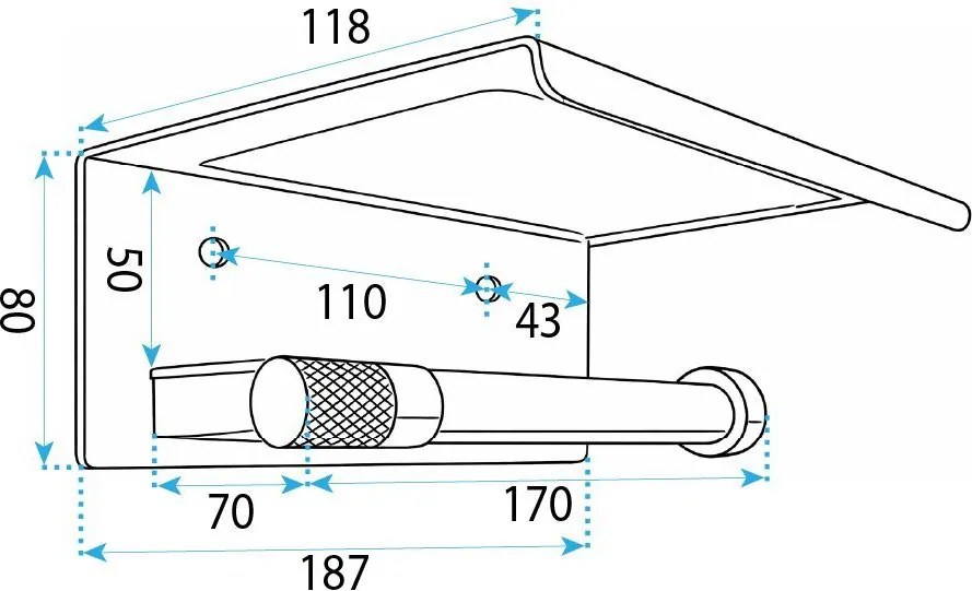 Държач за тоалетна хартия с рафт 39105A ORI Titan