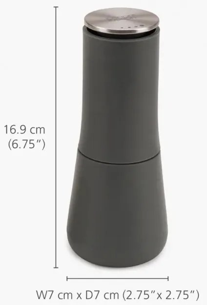 Комплект 2 бр мелнички за сол и пипер Joseph Joseph 95036, Механична  употреба, Керамичен механизъм, Регулиране на степента, Без BPA, Бял/сив
