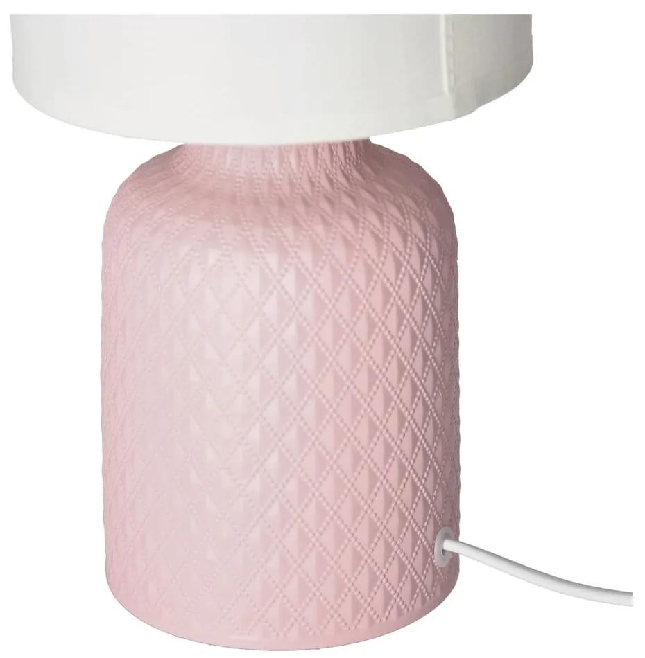 Розова настолна лампа с текстилен абажур (височина 32 cm) Iner - Candellux Lighting