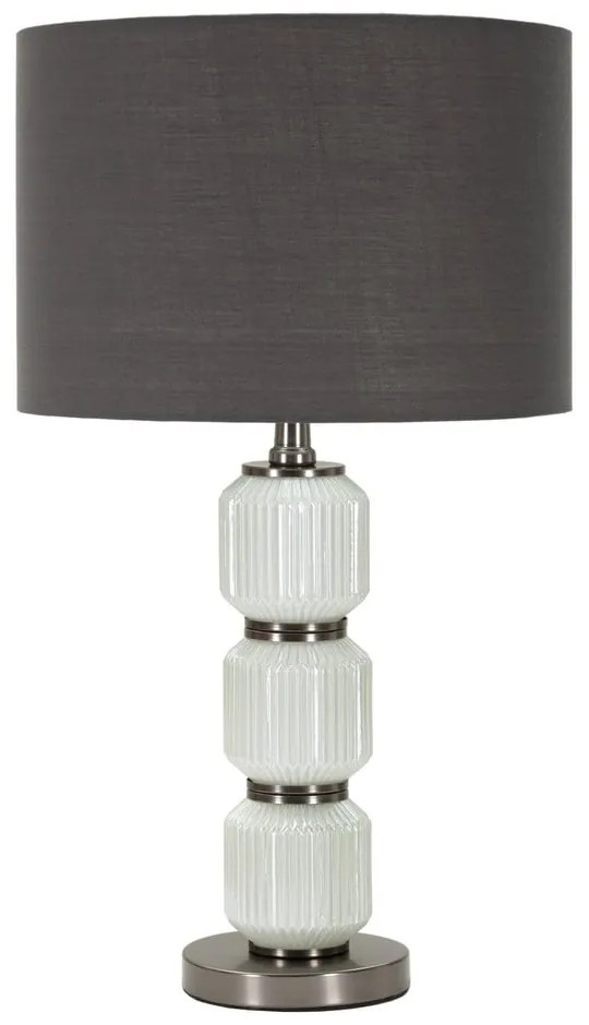 Сива настолна лампа с текстилен абажур (височина 57 cm) Bright – Mauro Ferretti