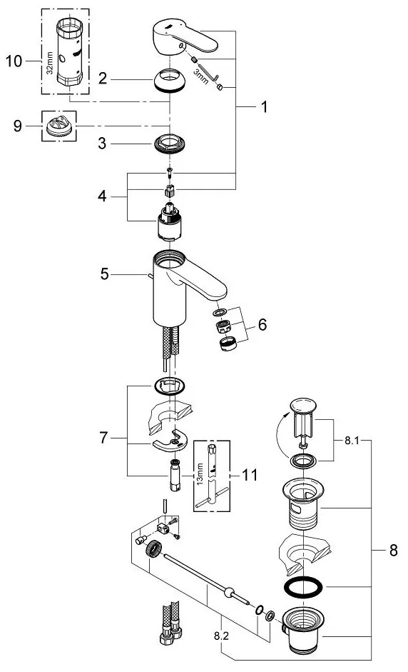 Кран за тоалетна Grohe Eurostyle Cosmopolitan