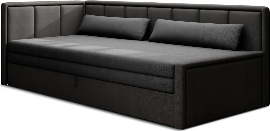 Тъмносив шенилов разтегателен диван с място за съхранение 214 cm Fulgeo – ELTAP