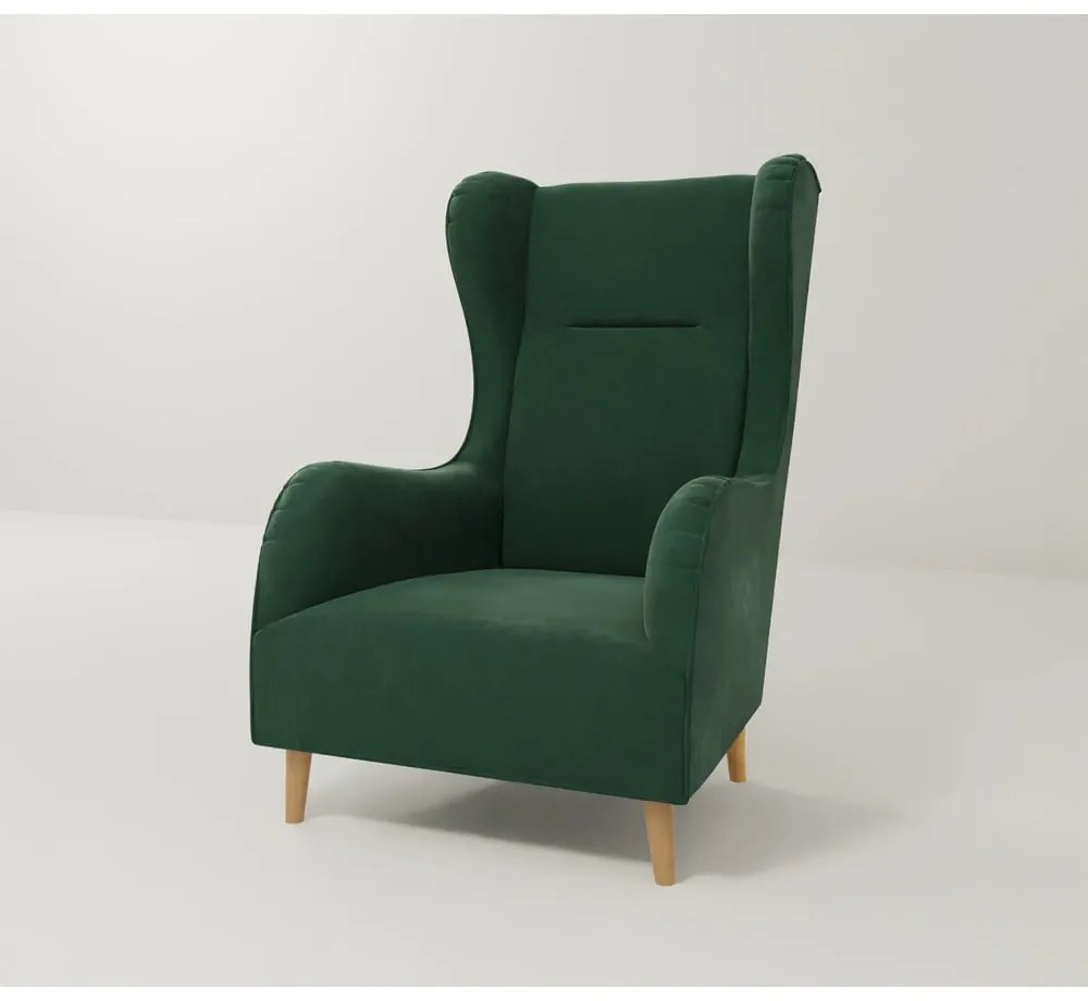 Тъмнозелено кадифено кресло Carole - Ropez
