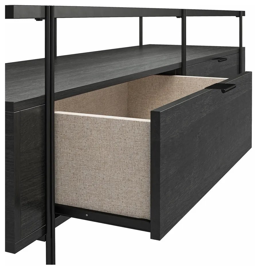 Черна маса за телевизор от дъб 140x50 cm Wainwright - Queer Eye