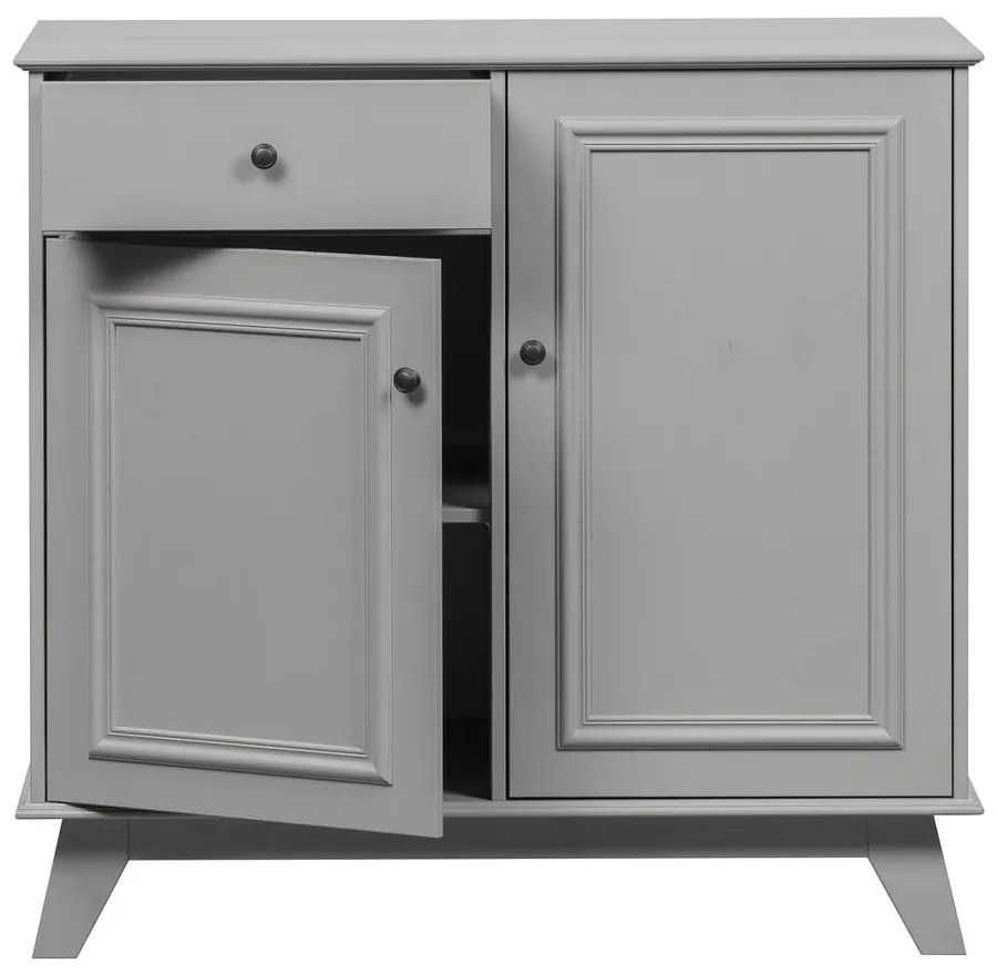 Светлосив нисък детски скрин от борова дървесина 98x93 cm Lily - WOOOD