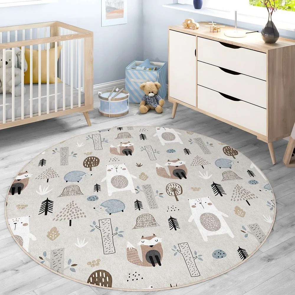 Детски килим подходящ за пране ø100 cm Forest Friends – Mila Home