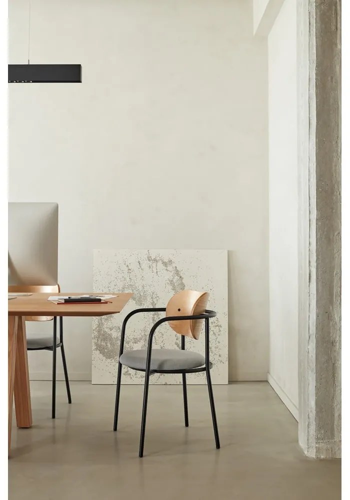 Сив трапезен стол в дъбов декор Eclipse - Teulat