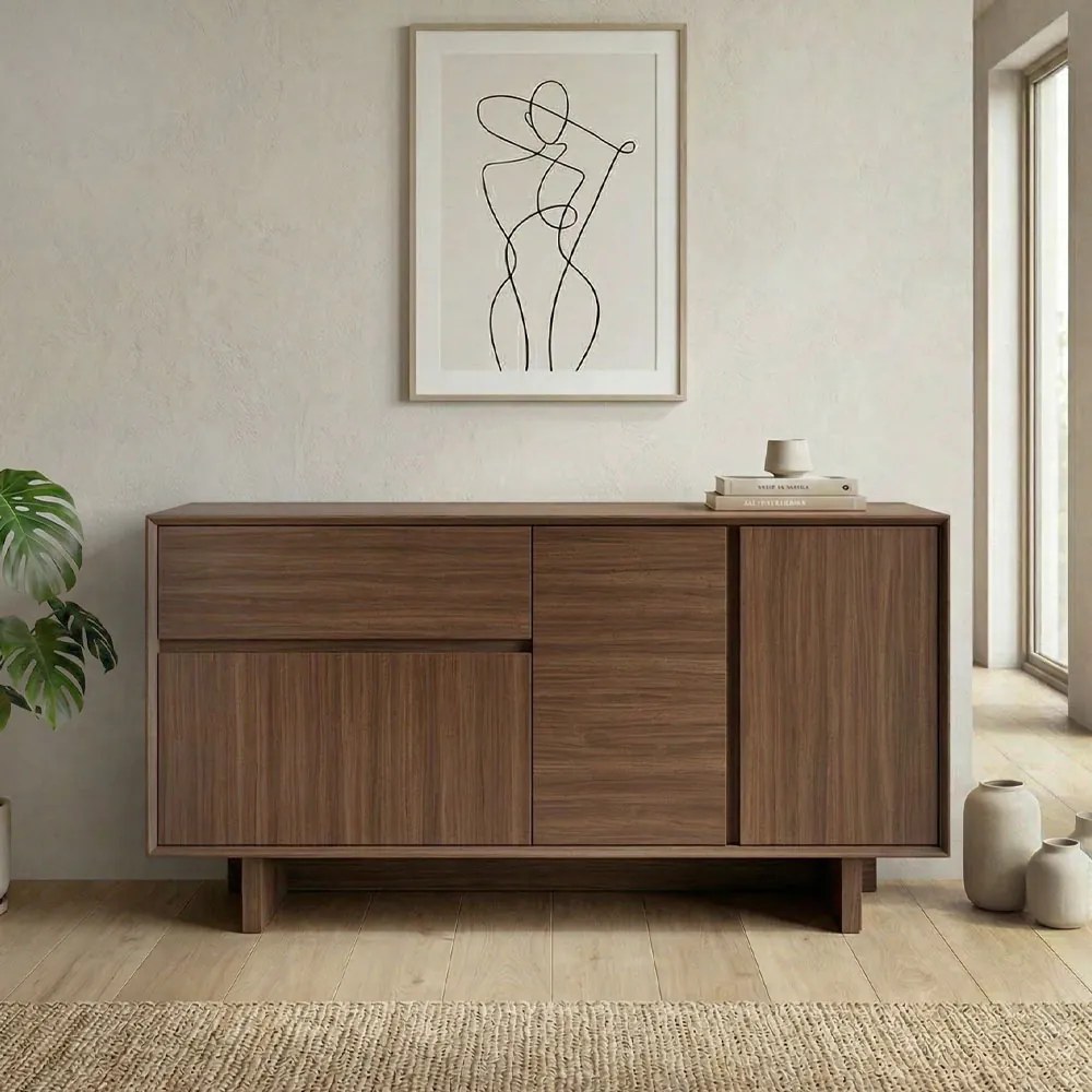 Конзола Capri TopMebel от меламин в цвят орех милано 146x45x76.5см.