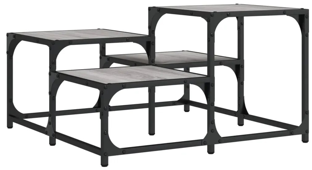 837750 vidaXL Кафе маса, сив сонома, 68x68x40 см, инженерно дърво