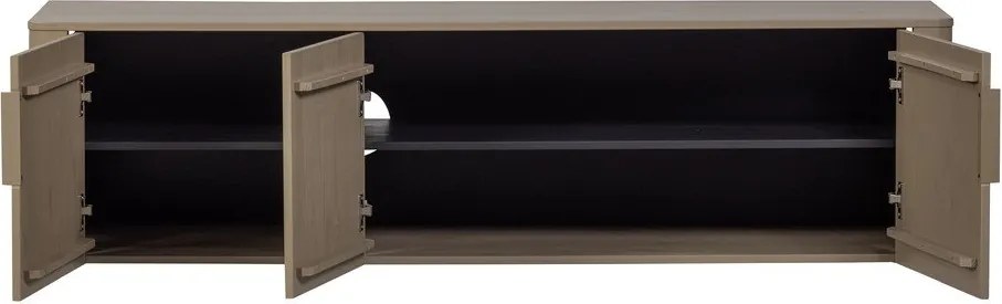 Кафяво-сива маса за телевизор от масивен бор 154x56x44 cm Gunnar – WOOOD