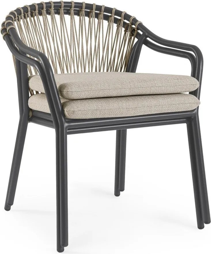 Светлокафяв метален градински стол Edvige – Bizzotto