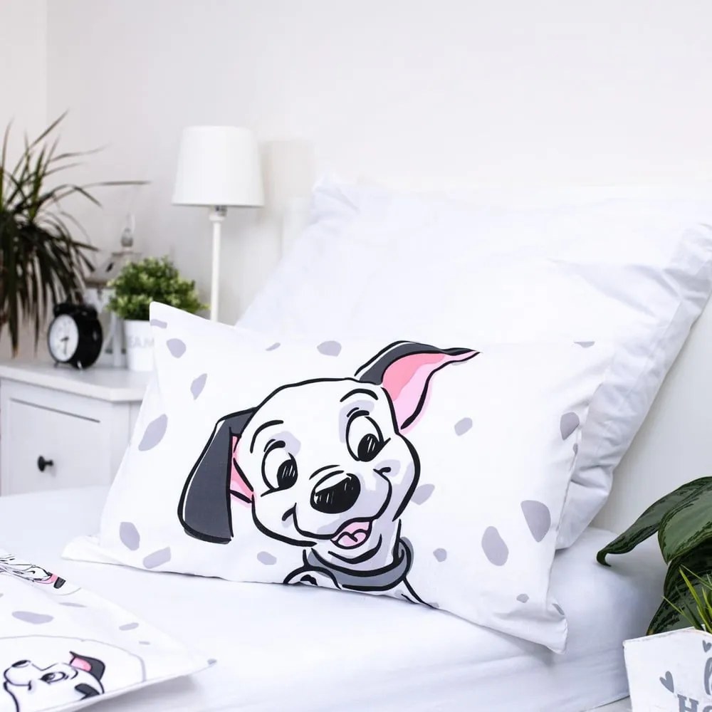 Бяло памучно детско спално бельо 100x135 cm 101 Dalmatians – Jerry Fabrics