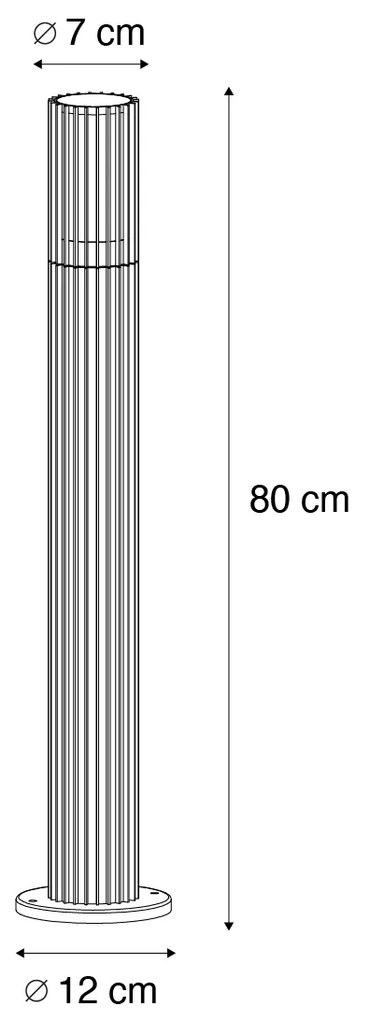 Умен външен стълб черен 80 см IP44 RGBW вкл. GU10 50mm - Boris