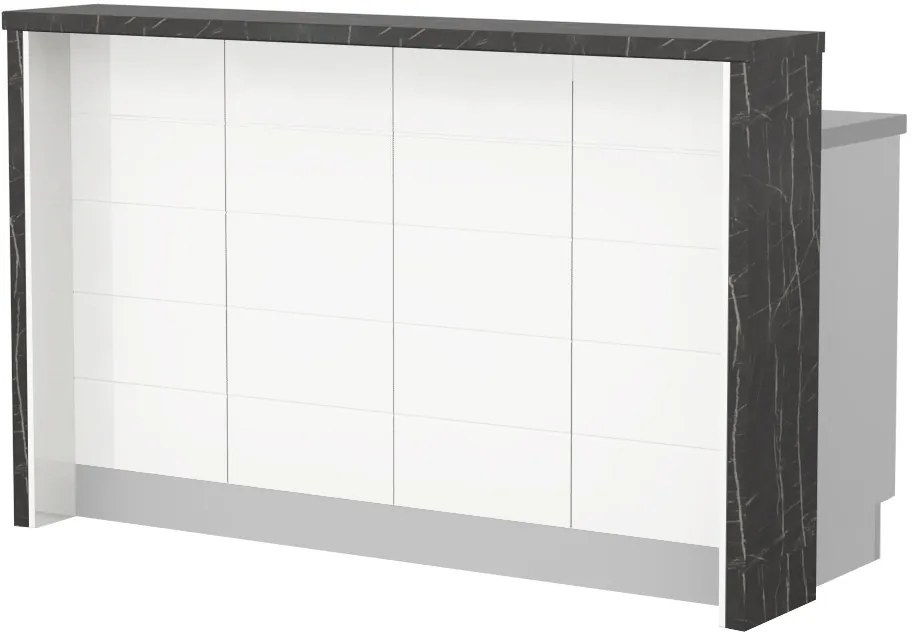 Островна кухненска пейка Hudson-Length: 160 cm.-White-Black Stone