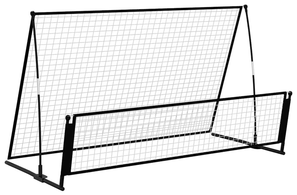 93373 vidaXL 2-в-1 футболна врата с рикошет, 202x104x120 см, стомана