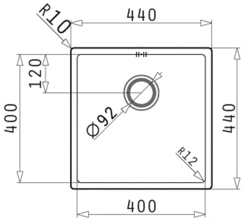 Мивка Pyramis Astris Colora 1B-Тъмен метал-Дължина: 40 см