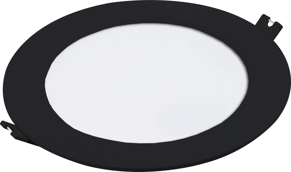 RABALUX Shaun2, indoor round recessed lamp, black plastic lamp with white plastic shade, 12W, with shade: 810lm, without shade: