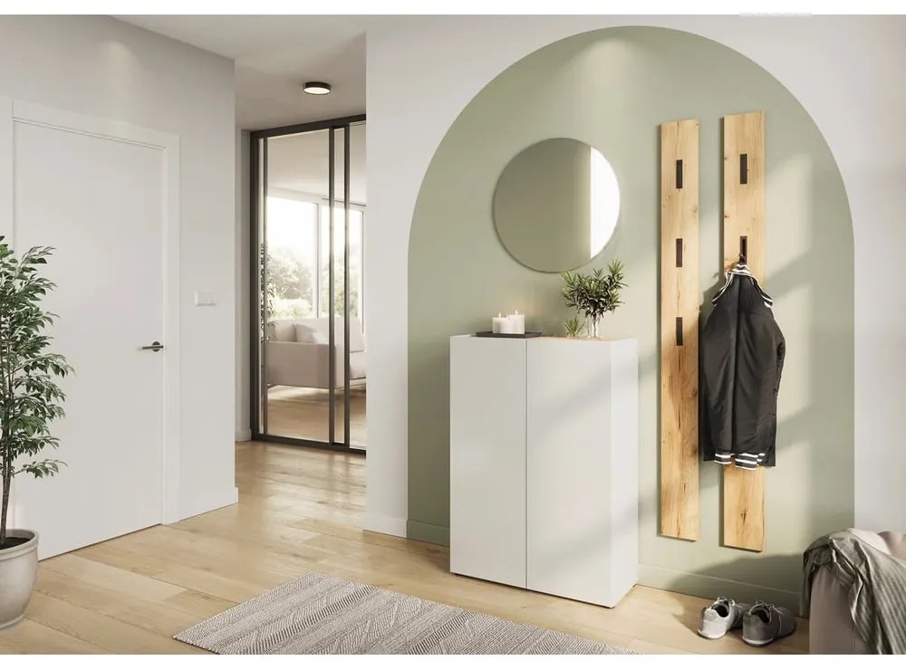 Бял комплект за коридор от декор от дъб 74x200x33 cm Alviano – Germania