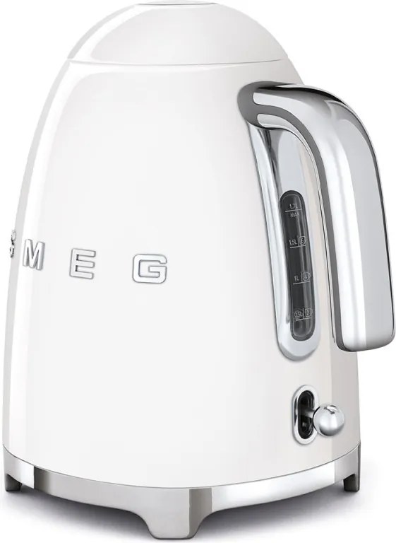 Електрическа кана SMEG KLF03WHEU, 2400 W, 1.7 л, 360° основа, Гланцово покритие, Бял