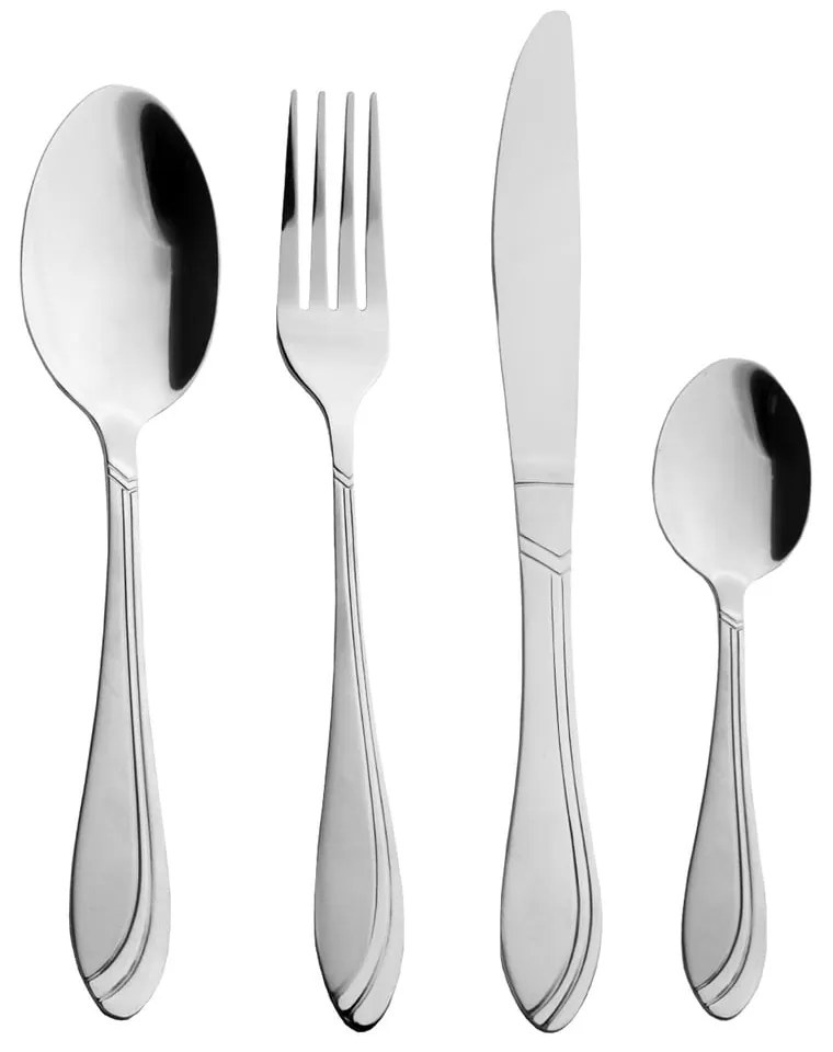 Прибори за хранене от неръждаема стомана в сребрист цвят 24 бр. Satin – Orion