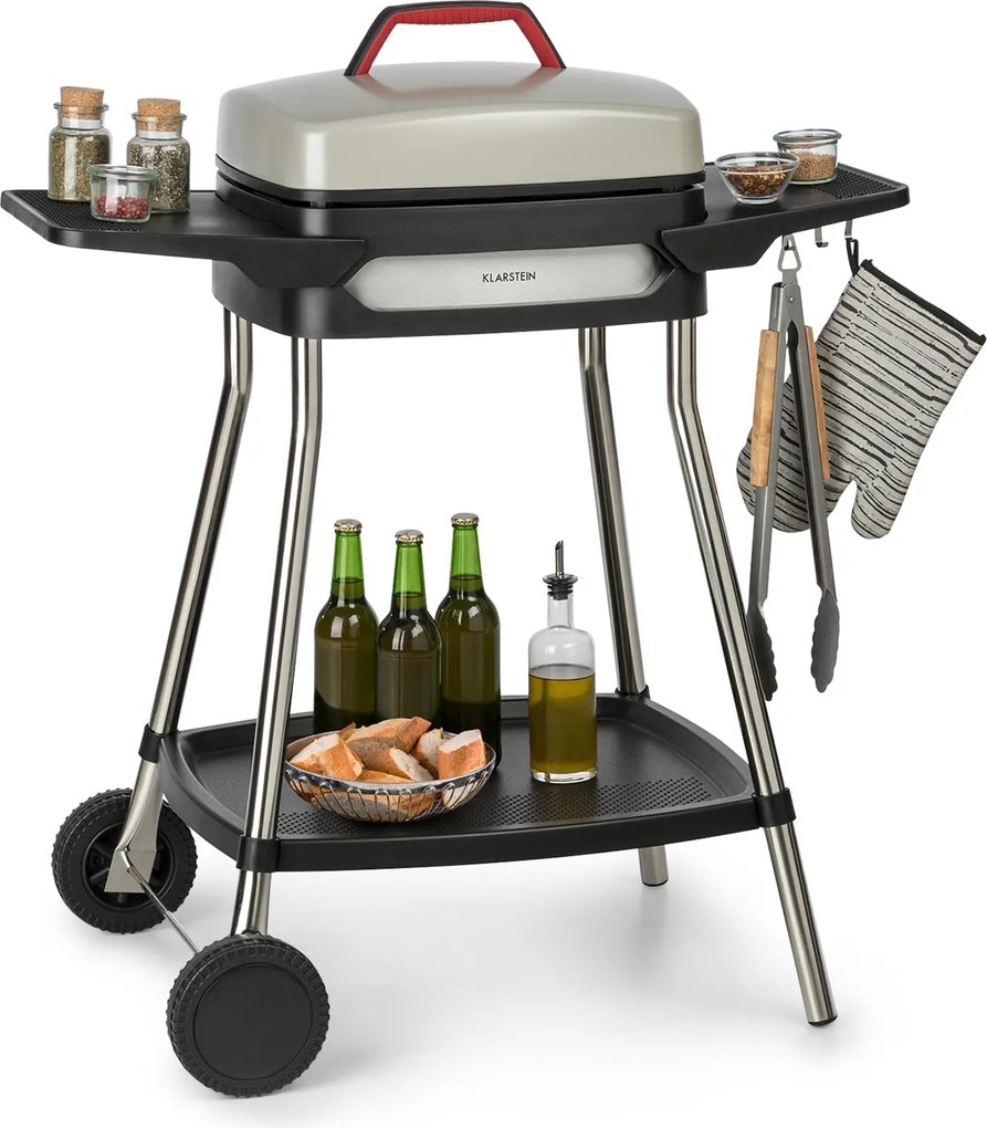 Klarstein Gatsby, електрическа скара, 2000 W, незалепваща скара, бежово / черна