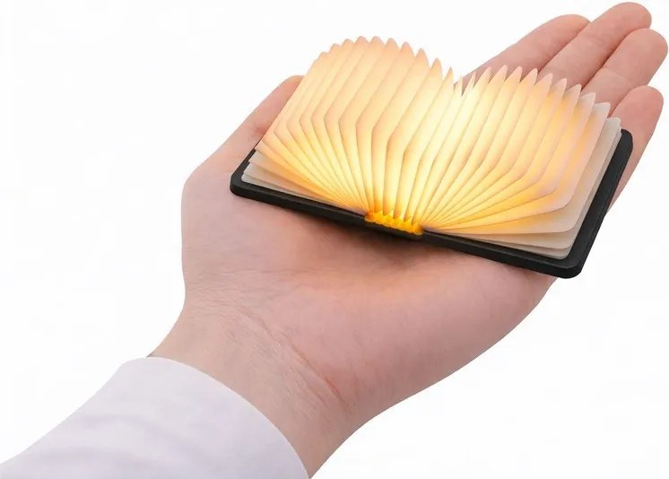 Черна преносима светлинна декорация с USB BookLight – Gingko