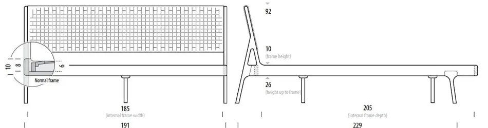 Масивно дъбово легло с черна табла , 160 x 200 cm Fawn - Gazzda