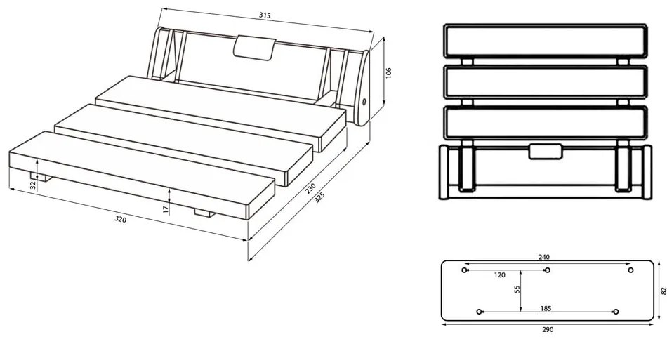 Седалка за душ Aqualine – Sapho