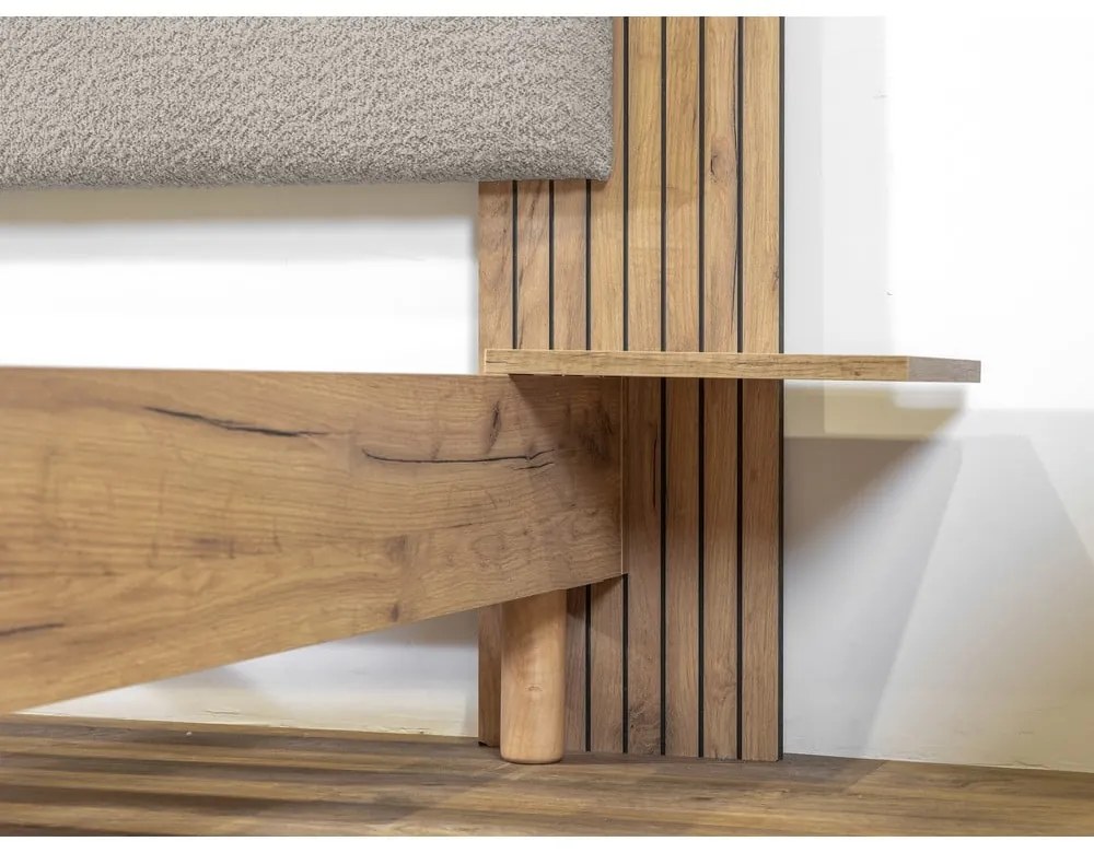 Светлосиво двойно легло с включена подматрачна рамка 140x190 cm Lior – Bobochic Paris