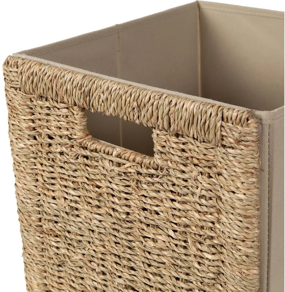 Кутия за съхранение от морска трева в естествен цвят 30x30x30 cm – Compactor