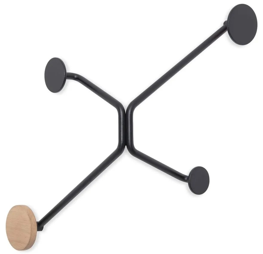 Черна стенна закачалка за външен ъгъл Hook - Gazzda