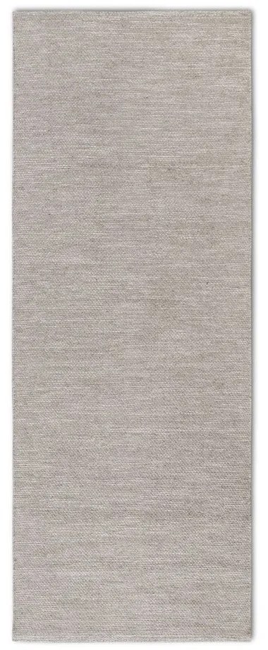Бежова ръчно изработена пътека със смес от вълна 80x200 cm Pradesh Linen White – Elle Decoration