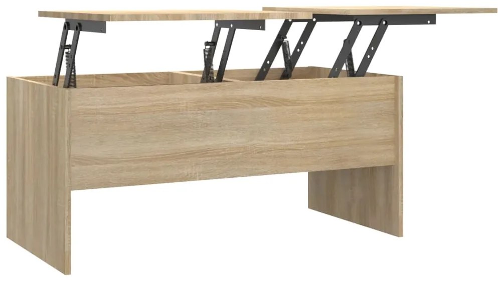 809722 vidaXL Кафе маса, дъб сонома, 102x50,5x46,5 см, инженерно дърво