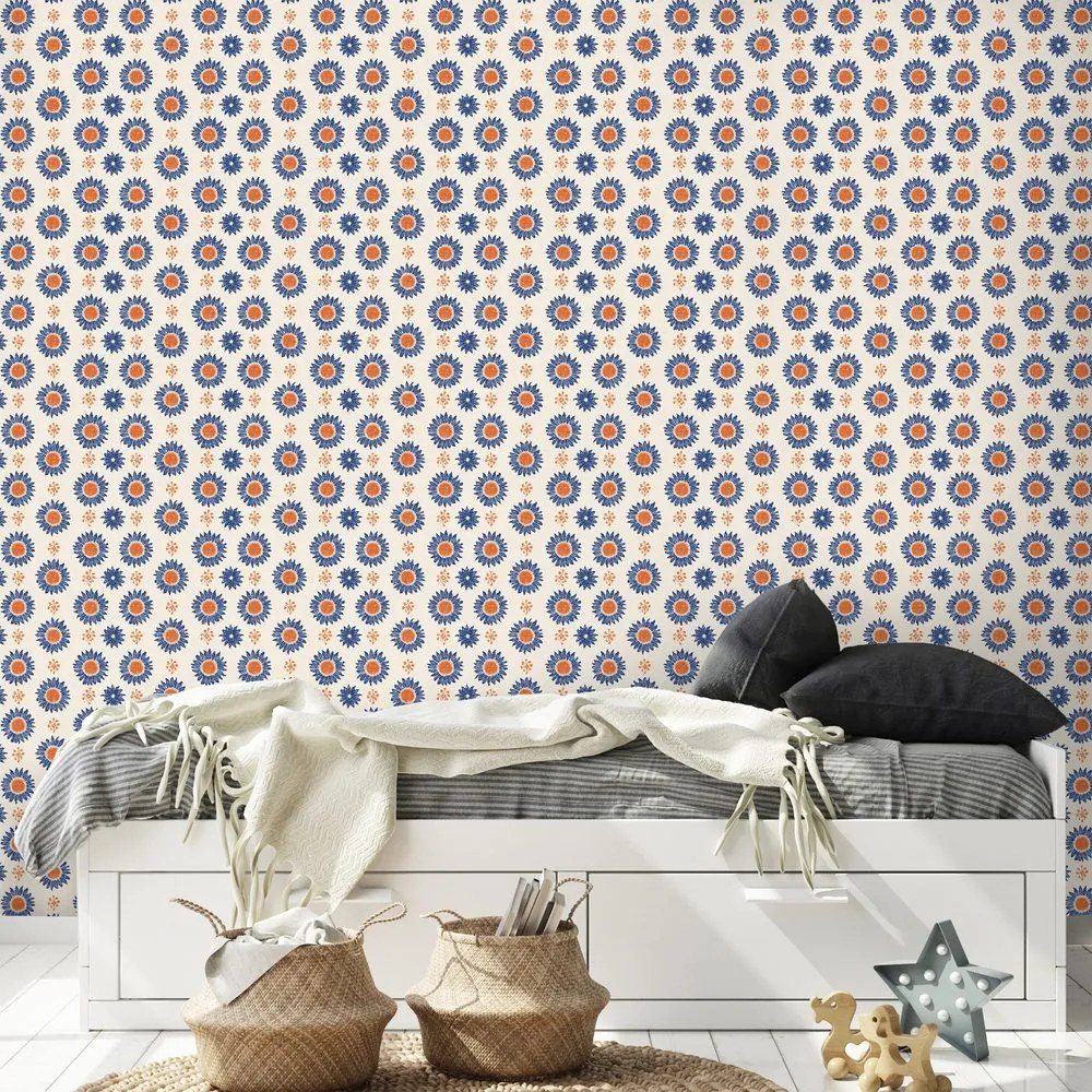 Тапет – Оранжево-сини цветни кръгове