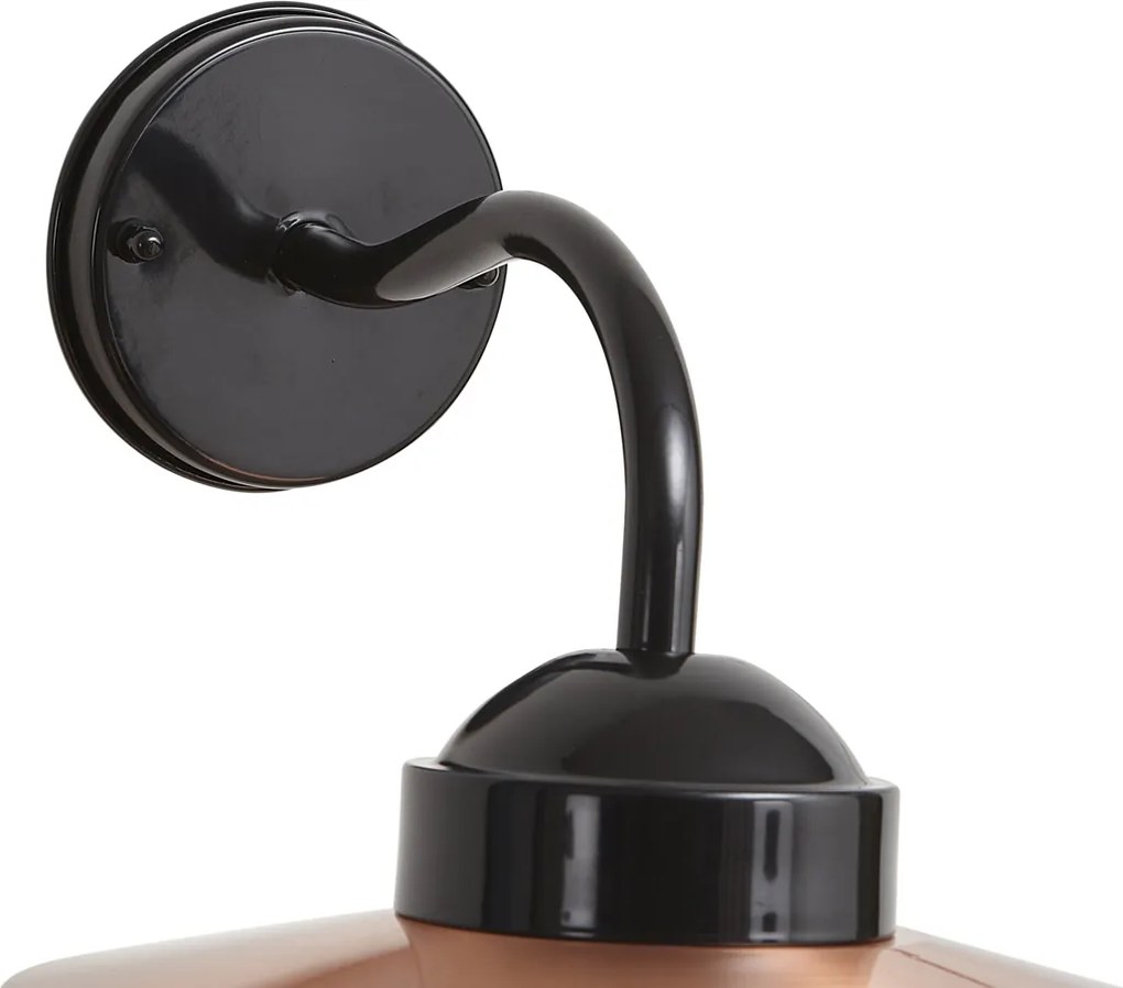 Външна стенна лампа черна с мед IP44 - Мюнхен