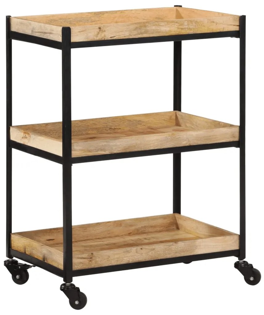 374063 vidaXL Кухненска количка 60x40x80 см масивно грубо мангово дърво