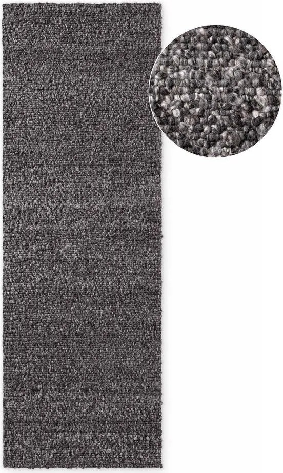 Тъмносива ръчно изработена пътека от букле 80x200 cm Notting Hill Portobello – Ted Baker