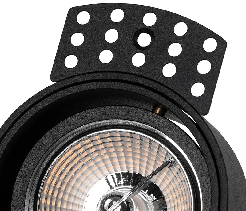 Комплект от 6 модерни вградени прожектора черни без рамки - Impact 70