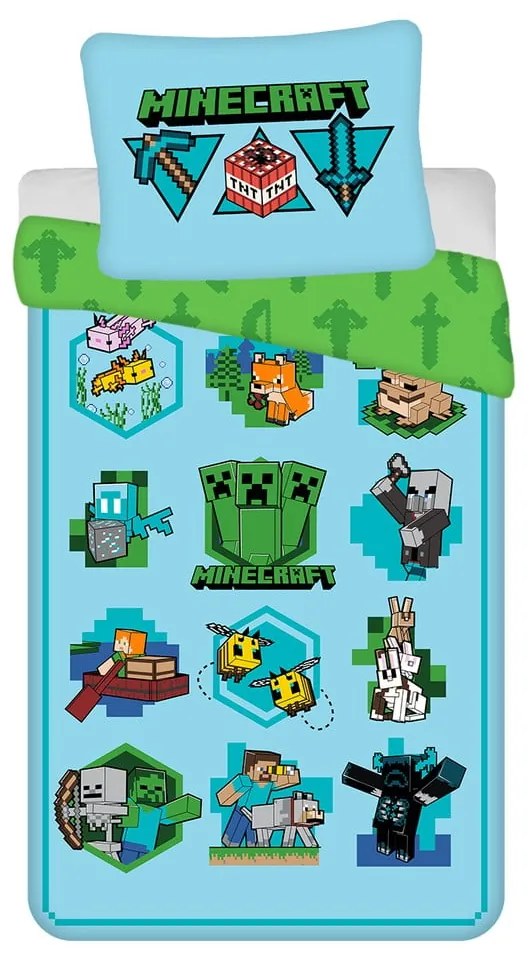 Единично памучно детско спално бельо 140x200 cm Minecraft – Jerry Fabrics